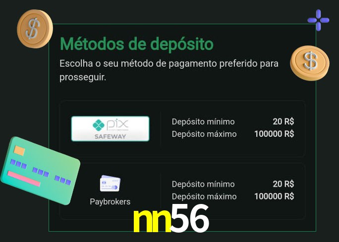 O cassino nn56 oferece uma grande variedade de métodos de pagamento